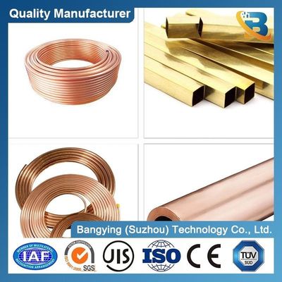 Wall Thickness 0.3mm-20mm BYCu-CCP03 Copper Capillary Tube Pipes for 6mm Heat Exchanger