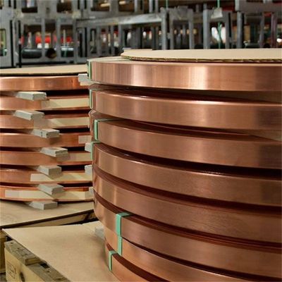 1000mm to 1220mm Width Soft Copper Strip Sheet Rolled Coil Red for Processing Decoiling