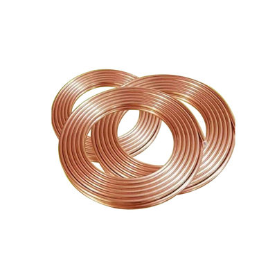 99.99% Pure C11000 C12200 OEM Customized Size Pancake Copper Pipe Construction